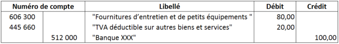 comptabilisation petits équipements